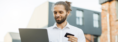 Man using 50-30-20 budgeting rule 