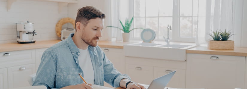 Man hesitating to apply for a loan 