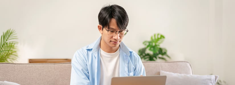 Man looking at disposable income