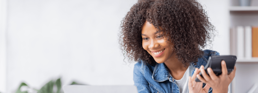 woman clearing credit card debt