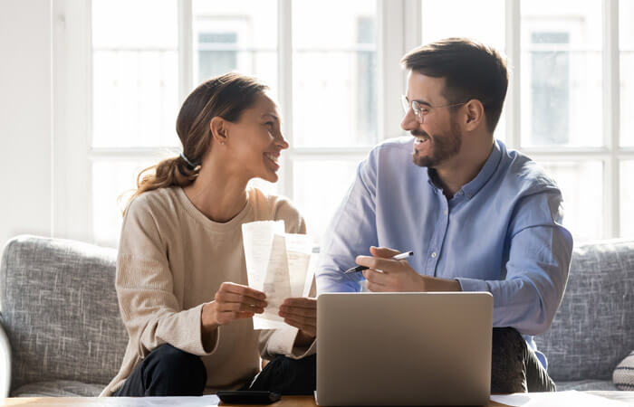 Couple with computer