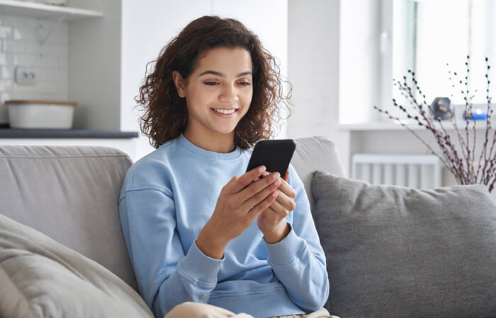 Woman looking at phone