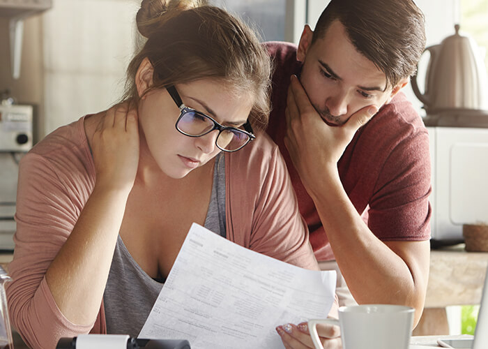 Couple read bank letter